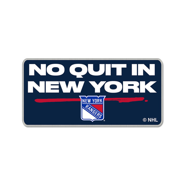 Wincraft Rangers No Quit in NY Pin in Blue - Front View