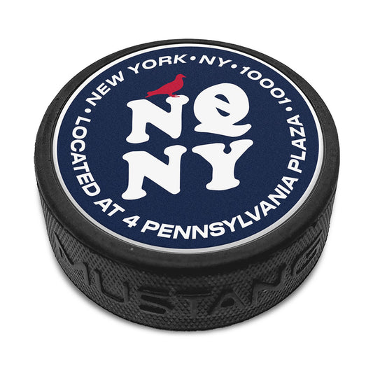 Mustang Rangers Exclusive Staple NQNY Puck In Black & Blue - Top View