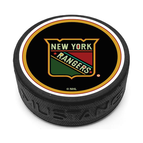 MSG Exclusive Mustang Rangers Black History Night Puck In Black - Top View