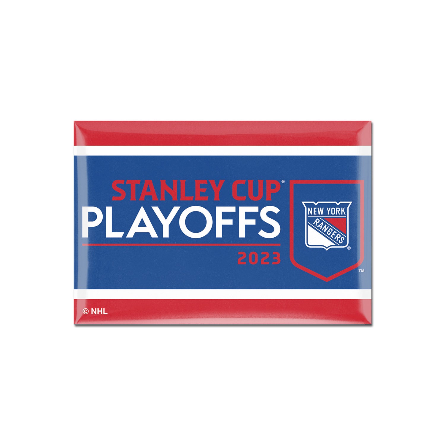 Wincraft Rangers 22-23 Playoff Fridge Magnet - In Blue And Red - Front View