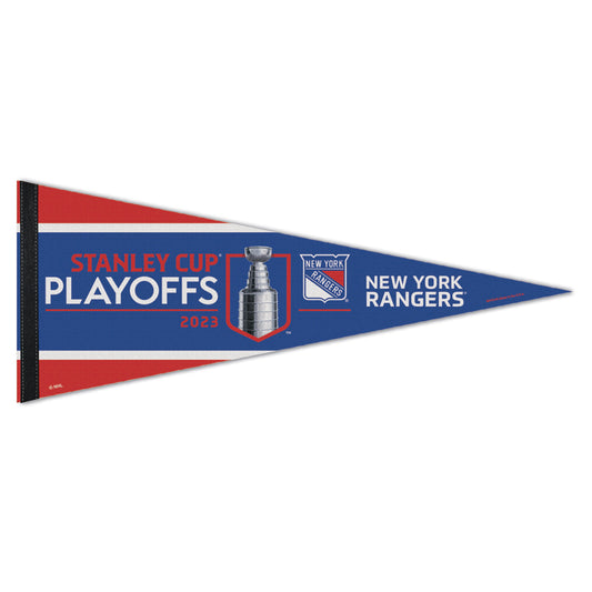 Wincraft Rangers 22-23 Playoff Pennant - In Blue And Red - Front View