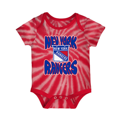 Newborn Rangers 2 Pack Tie Dye Creeper in Red - Front View