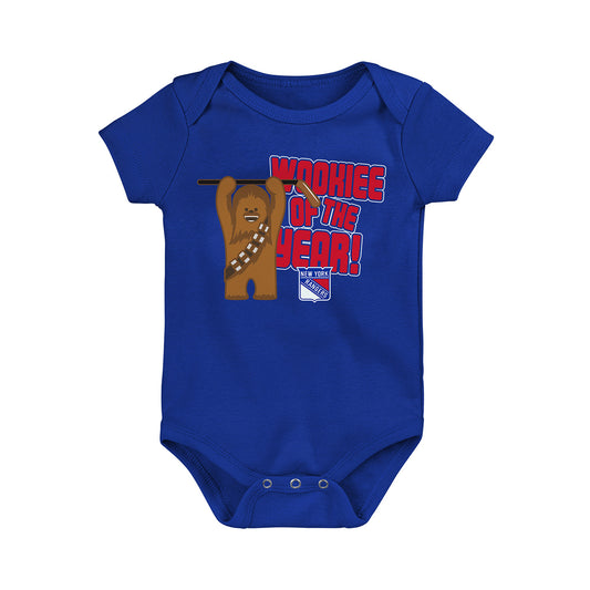 Infant Rangers Star Wars Wookie of the Year Onesie In Blue - Front View