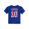 Toddler Rangers Artemi Panarin Name & Number Tee In Blue, Red & White - Back View