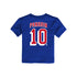 Toddler Rangers Artemi Panarin Name & Number Tee In Blue, Red & White - Back View