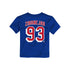Toddler Rangers Mika Zibanejad Name & Number Tee In Blue, Red & White - Back View