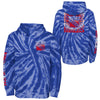 Kids Rangers Malibu Tie Dye Hoodie in Blue - Front and Back View