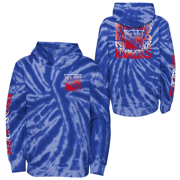 Youth Rangers Malibu Tie Dye Hoodie in Blue - Front and Back View