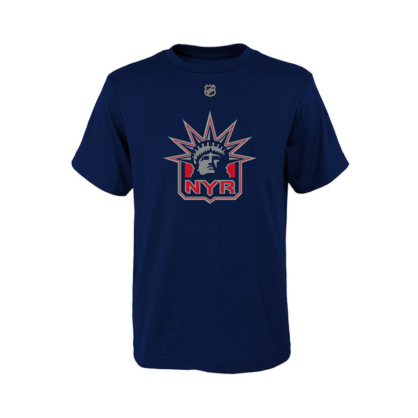 Youth Rangers Reverse Retro Primary Logo T-Shirt in Navy - Front View