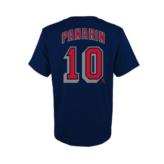 Youth Artemi Panarin Reverse Retro Name & Number T-Shirt in Navy - Back View