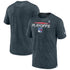 Fanatics Rangers 21-22 Playoff Authentic Pro Participant Tech Tee in Dark Grey - Front and Back View