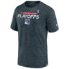 Fanatics Rangers 21-22 Playoff Authentic Pro Participant Tech Tee in Dark Grey - Front View