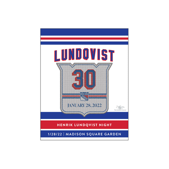 30 Henrik Lundqvist Retirement Night Warm-Up Jersey Worn and