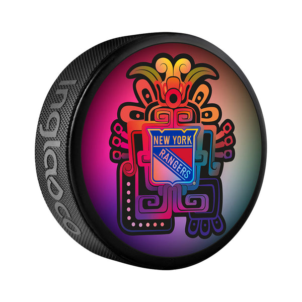Inglasco Rangers Exclusive Hispanic Heritage Night Puck In Black - Side View