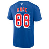 Patrick Kane Rangers Name & Number T-Shirt In Blue - Back View