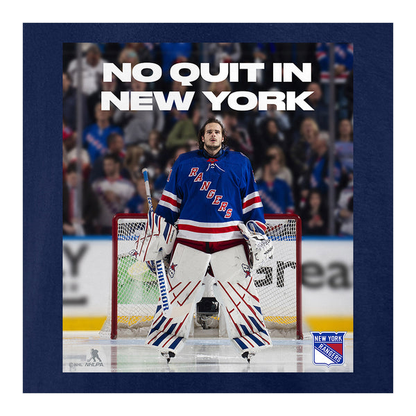 Fanatics Rangers Igor Shesterkin No Quit in New York T-Shirt In Blue - Zoom View On Front Graphic