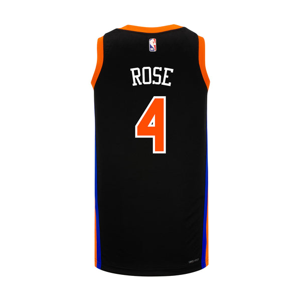 Youth Knicks Derrick Rose 22-23 City Edition Jersey In Black - Back View