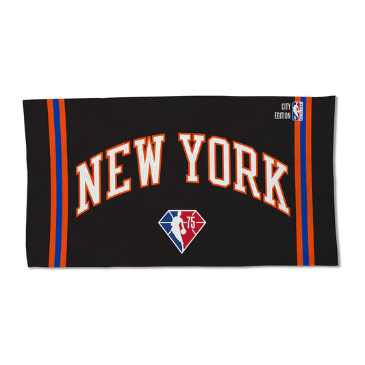 Wincraft Knicks City Edition Bench Towel in Black - Front View